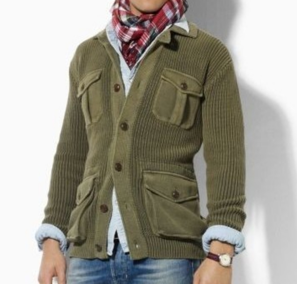 Vintage | Wool Cardigan with Suede Details - Picture 14 of 16